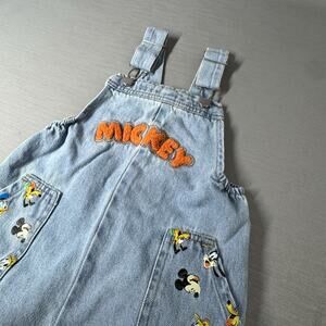 Disney Baby Mickey Mouse Overalls Shortalls 18 Months Denim Adjustable Jumper